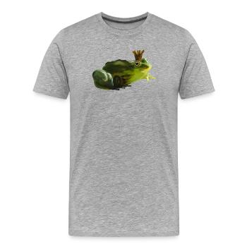 prince grenouille - T-shirt bio Premium Homme - gris chiné - Devant - Damien (186cm)