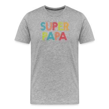 Super groovy dad - Men's Premium Organic T-Shirt - heather grey - Front - Damien (186cm)