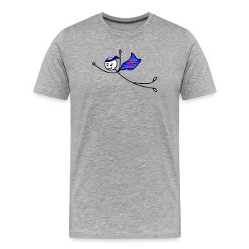Superhero stickmen - Men's Premium Organic T-Shirt - heather grey - Front - Damien (186cm)