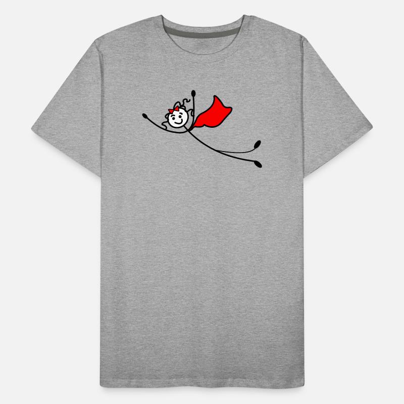Fliegende Superfrau oder mit rotem Umhang Männer Premium Bio T-Shirt