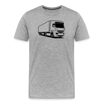 LKW Brummi – Klare Kante auf Achse - Männer Premium Bio T-Shirt - Grau meliert - Vorne - Damien (186cm)