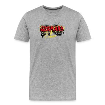 Deutschland Graffiti Flaggen Design - Männer Premium Bio T-Shirt - Grau meliert - Vorne - Damien (186cm)