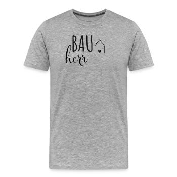Bauherr Häuslebauer Hausbesitzer Hausbau - Männer Premium Bio T-Shirt - Grau meliert - Vorne - Damien (186cm)