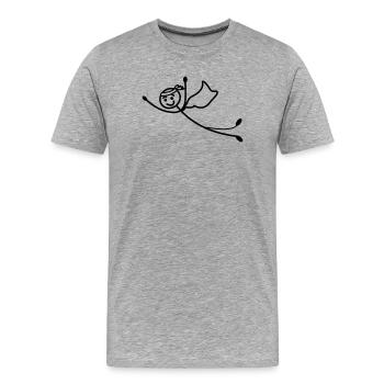 Super jung oder Mann fliegt schnell mit Umhang - Männer Premium Bio T-Shirt - Grau meliert - Vorne - Damien (186cm)
