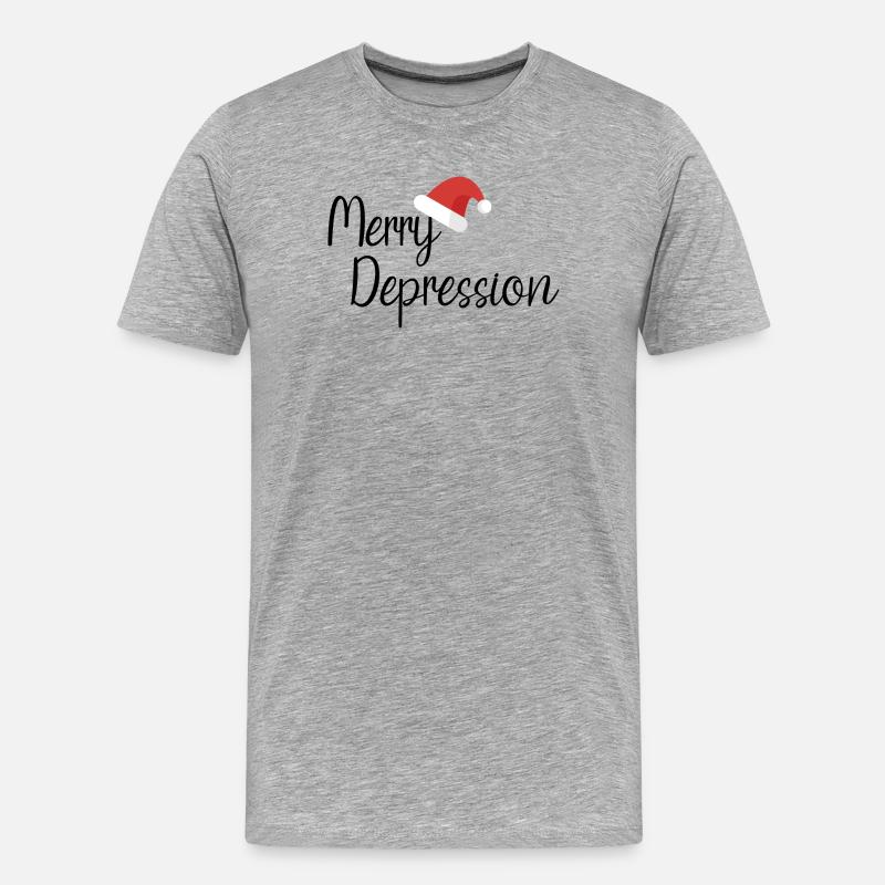 Merry Depression - Männer Premium Bio T-Shirt - Grau meliert