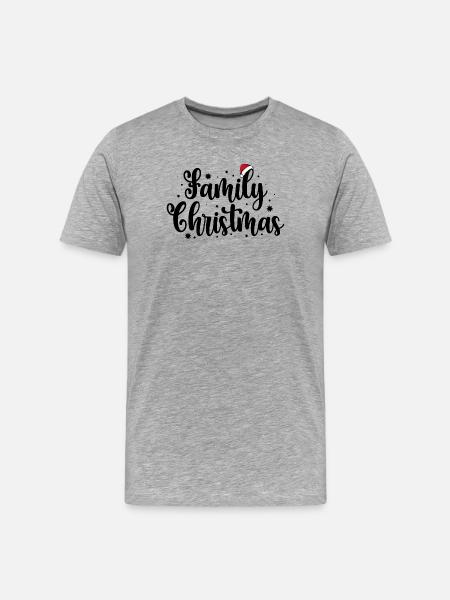 Midnight Santa Hat Tee - Men's Premium Organic T-Shirt - heather grey