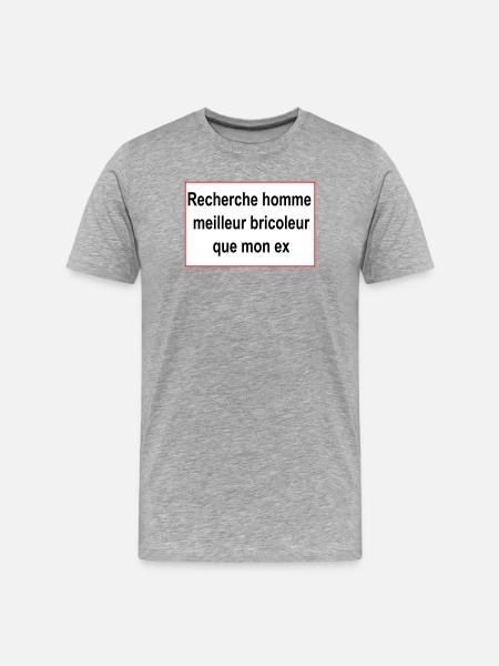 cherche homme - T-shirt bio Premium Homme - gris chiné
