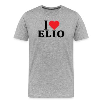 T-Shirt Ich liebe Elio T-Shirt Geschenkidee - Männer Premium Bio T-Shirt - Grau meliert - Vorne - Damien (186cm)
