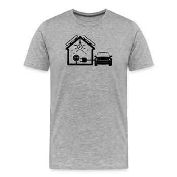 House with solar panels car - Men's Premium Organic T-Shirt - heather grey - Front - Damien (186cm)