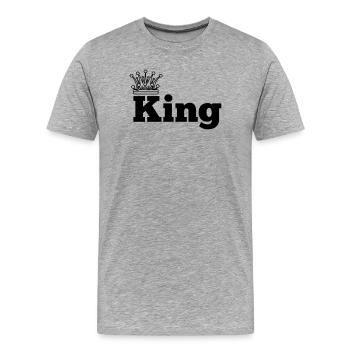 Roi 1 - T-shirt bio Premium Homme - gris chiné - Devant - Damien (186cm)