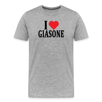 t-shirt I love Jason t-shirt gift idea - Men's Premium Organic T-Shirt - heather grey - Front - Damien (186cm)