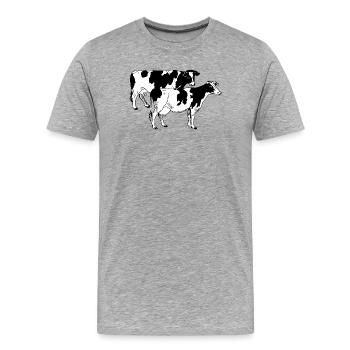 Two cows black and white - Men's Premium Organic T-Shirt - heather grey - Front - Damien (186cm)