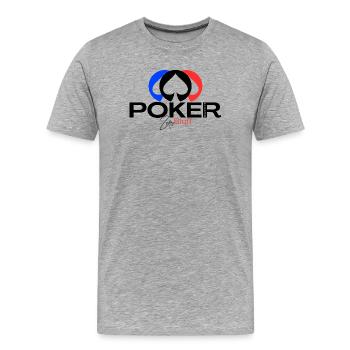 POKER Elegance "Zero bluff Poker outfit"  - T-shirt bio Premium Homme - gris chiné - Devant - Damien (186cm)