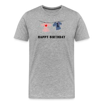 HAPPY BIRTHDAY - T-shirt bio Premium Homme - gris chiné - Devant - Damien (186cm)
