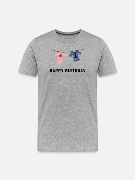 Happy birthday - Men's Premium Organic T-Shirt - heather grey