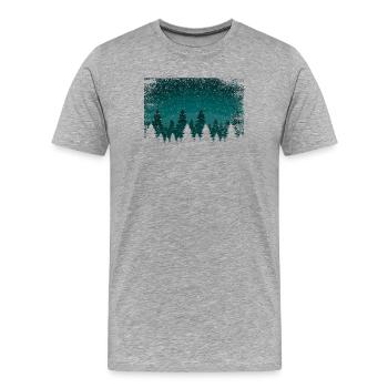 Snowfall fir trees | snowland with transparent area - Men's Premium Organic T-Shirt - heather grey - Front - Damien (186cm)