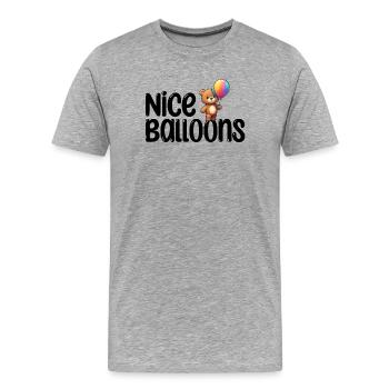 Ballons mignons - T-shirt bio Premium Homme - gris chiné - Devant - Damien (186cm)