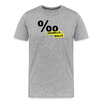 Promille, Malle - Männer Premium Bio T-Shirt - Grau meliert - Vorne - Damien (186cm)