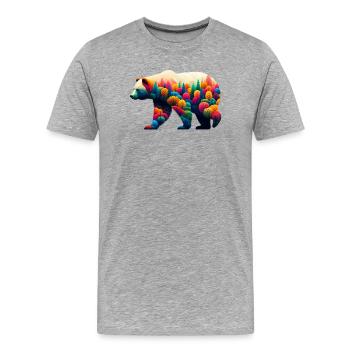 Ours - T-shirt bio Premium Homme - gris chiné - Devant - Damien (186cm)