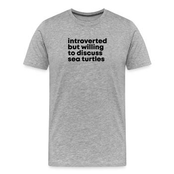 Sea Turtle - Men's Premium Organic T-Shirt - heather grey - Front - Damien (186cm)