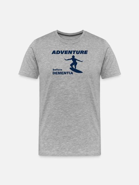 SURF ADVENTURE - Männer Premium Bio T-Shirt - Grau meliert