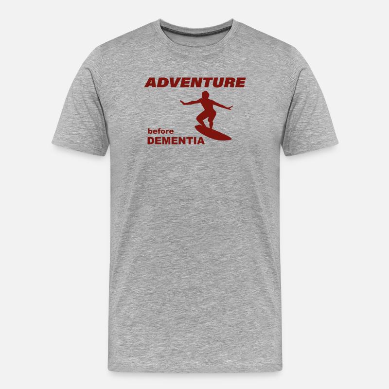 SURF ADVENTURE - Männer Premium Bio T-Shirt - Grau meliert