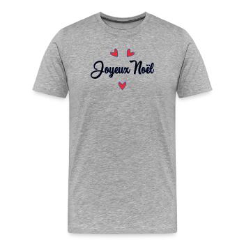WEIHNACHTEN. FROHE WEIHNACHTEN. FROHE WEIHNACHTEN - Männer Premium Bio T-Shirt - Grau meliert - Vorne - Damien (186cm)
