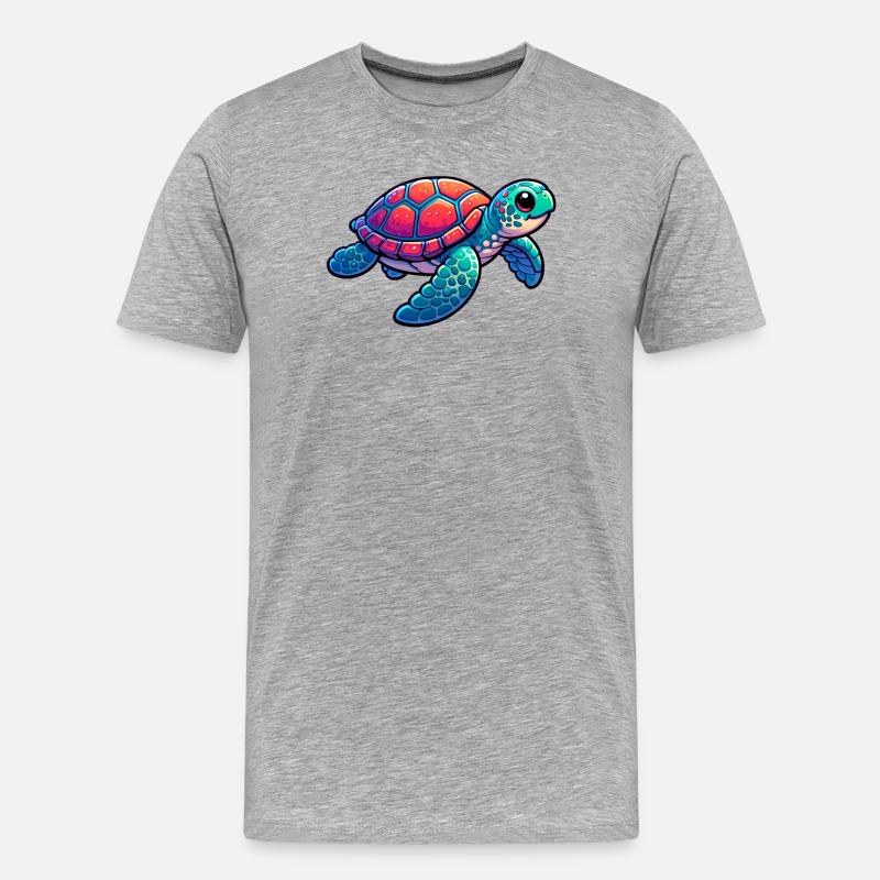 Schildkröte - Männer Premium Bio T-Shirt - Grau meliert