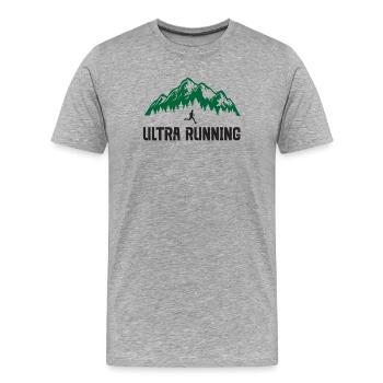 Ultra-Laufen - Männer Premium Bio T-Shirt - Grau meliert - Vorne - Damien (186cm)