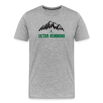 Ultra-Laufen - Männer Premium Bio T-Shirt - Grau meliert - Vorne - Damien (186cm)