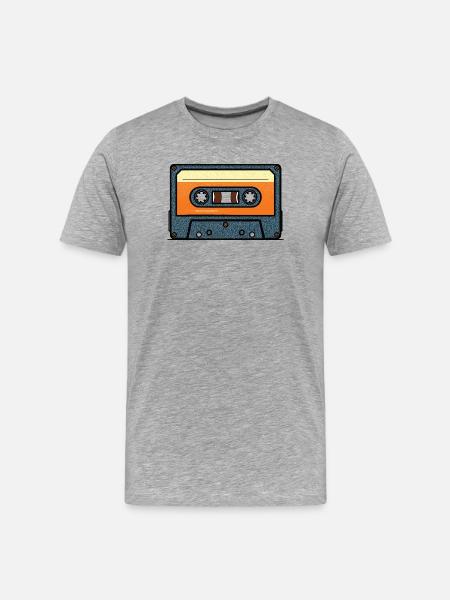 Conception rétro de cassette - T-shirt bio Premium Homme - gris chiné