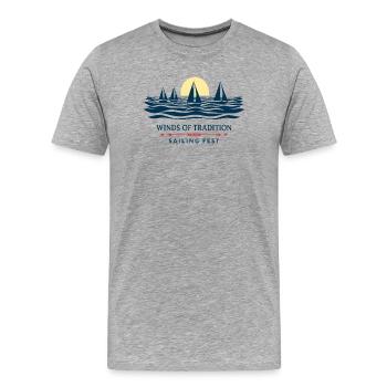Segel Fest - Männer Premium Bio T-Shirt - Grau meliert - Vorne - Damien (186cm)