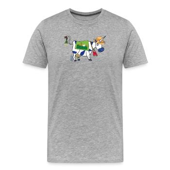 BAVARIAN UNICORN - Safari Travel Bavarian Food - Men's Premium Organic T-Shirt - heather grey - Front - Damien (186cm)