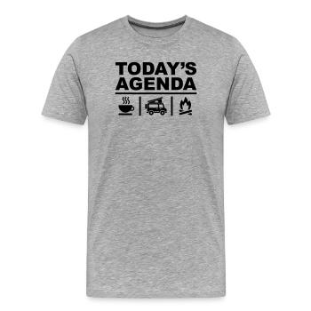 Todays Agenda - Männer Premium Bio T-Shirt - Grau meliert - Vorne - Damien (186cm)