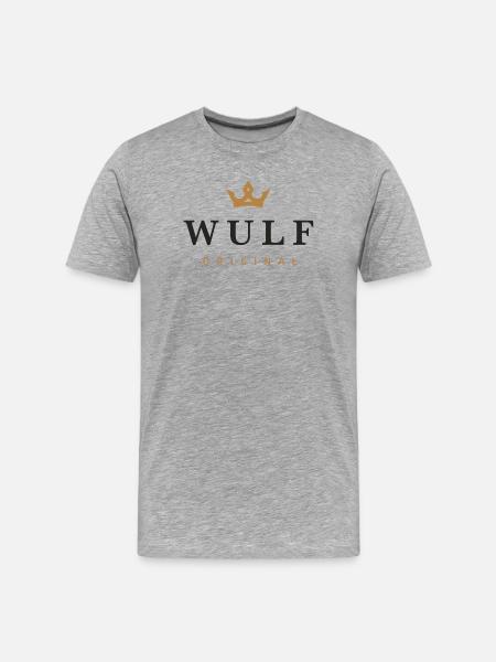 Wulf Original Familienlogo - Männer Premium Bio T-Shirt - Grau meliert