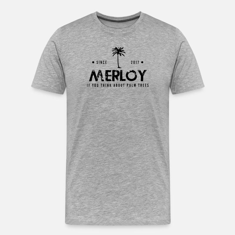 MERLOY - Männer Premium Bio T-Shirt - Grau meliert