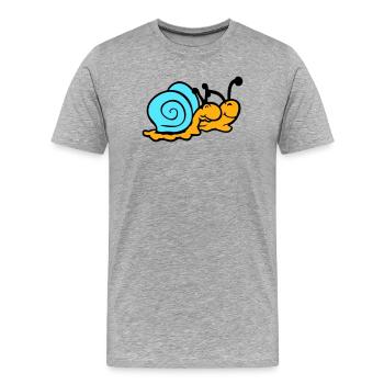 2 Snail Shell Snails Team In Love Friends - Men's Premium Organic T-Shirt - heather grey - Front - Damien (186cm)