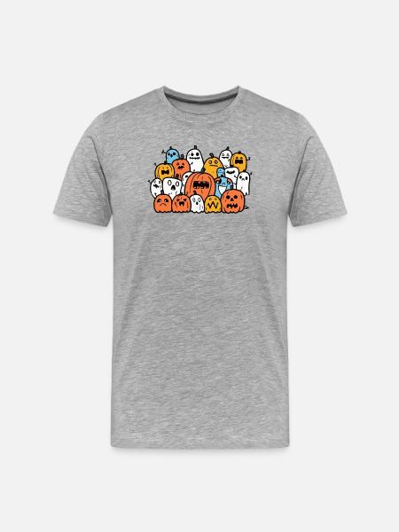 Halloween Pumpkin Party - Men's Premium Organic T-Shirt - heather grey