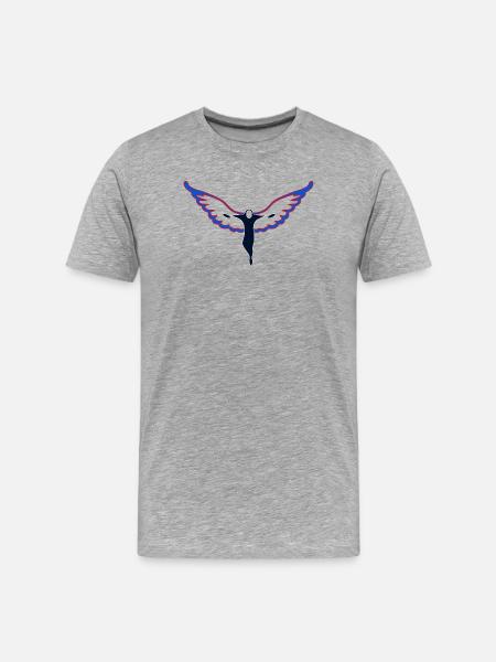 Wing Hero Silhouette - Men's Premium Organic T-Shirt - heather grey
