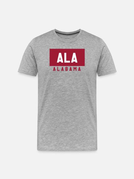 Alabama ALA Typographic Flag - Men's Premium Organic T-Shirt - heather grey