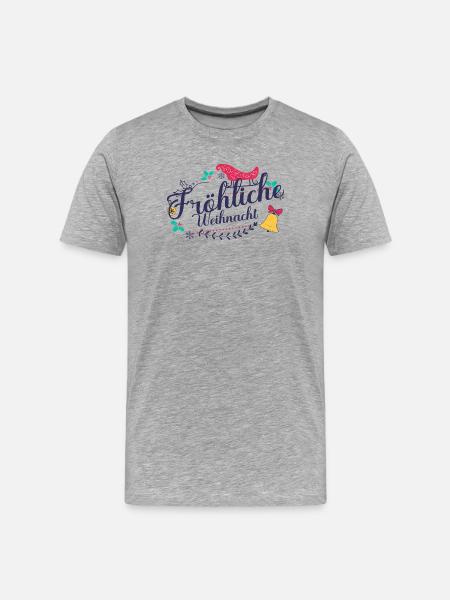 Fröhliche Weihnacht - Männer Premium Bio T-Shirt - Grau meliert