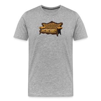 Canapé victorien en velours Graphic - T-shirt bio Premium Homme - gris chiné - Devant - Damien (186cm)