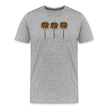Three Palm Trees - Men's Premium Organic T-Shirt - heather grey - Front - Damien (186cm)