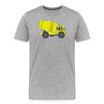 Camion malaxeur à béton - T-shirt bio Premium Homme - gris chiné - Devant - Damien (186cm)