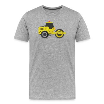 Rouleau compresseur - T-shirt bio Premium Homme - gris chiné - Devant - Damien (186cm)