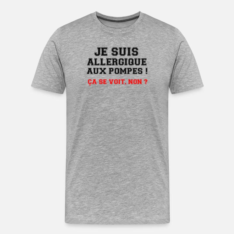 Ich bin allergisch gegen Pumpen! - Männer Premium Bio T-Shirt - Grau meliert