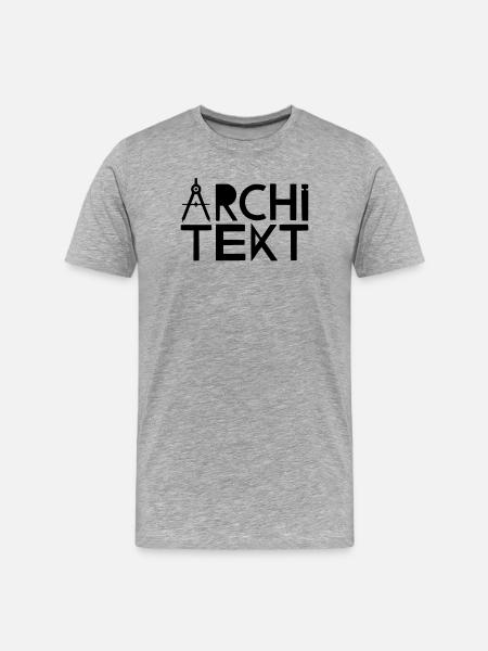Architekt Schriftzug mit Zirkel - Männer Premium Bio T-Shirt - Grau meliert