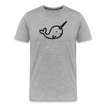 narwhal - Men's Premium Organic T-Shirt - heather grey - Front - Damien (186cm)