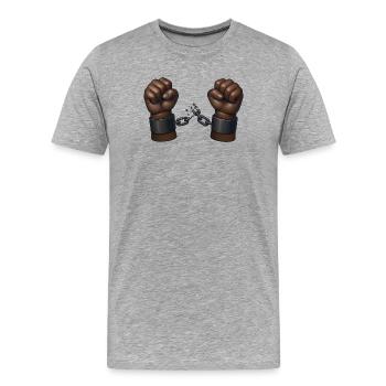 BLACK LIVE MATTER – Freiheit & Rechte - Männer Premium Bio T-Shirt - Grau meliert - Vorne - Damien (186cm)