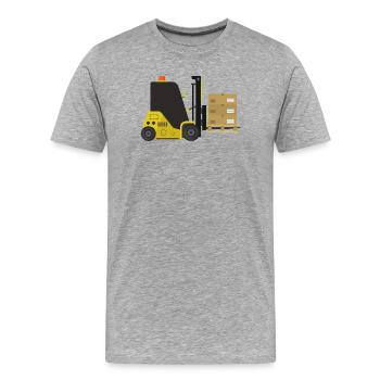Chariot élévateur - T-shirt bio Premium Homme - gris chiné - Devant - Damien (186cm)